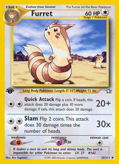 Furret (N1) #035/111 Uncommon Neo Genesis Pokemon: 2000