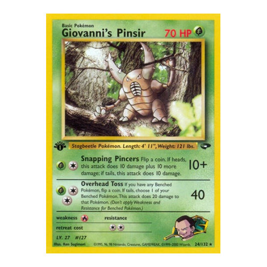 Giovanni's Pinsir (G2) #024/132 Rare (Unlimited Moderately Played) Gym Challenge Pokemon: 2000
