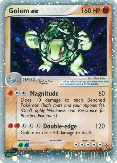 Golem ex (DR) #91/97 Ultra Rare (Holofoil Moderately Played) EX Dragon Pokemon: 2003