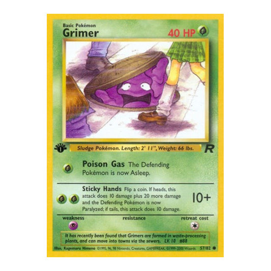 Grimer (TR) #57/82 Common (1st Edition Near Mint) Team Rocket Pokemon: 2000