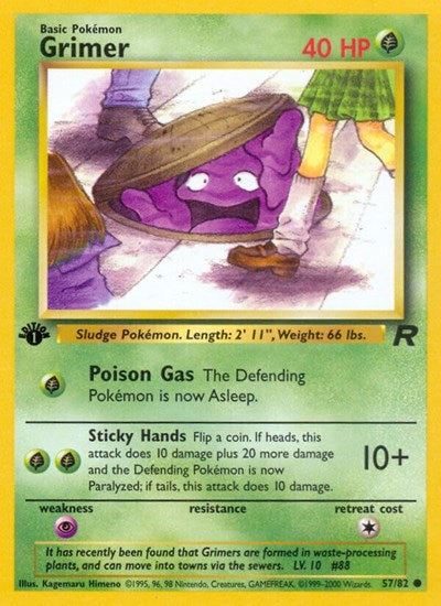 Grimer (TR) #57/82 Common (1st Edition Near Mint) Team Rocket Pokemon: 2000