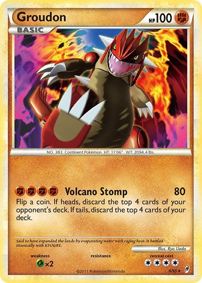 Groudon (CL) #6/95 Holo Rare (Holofoil Heavily Played) Call of Legends Pokemon: 2011