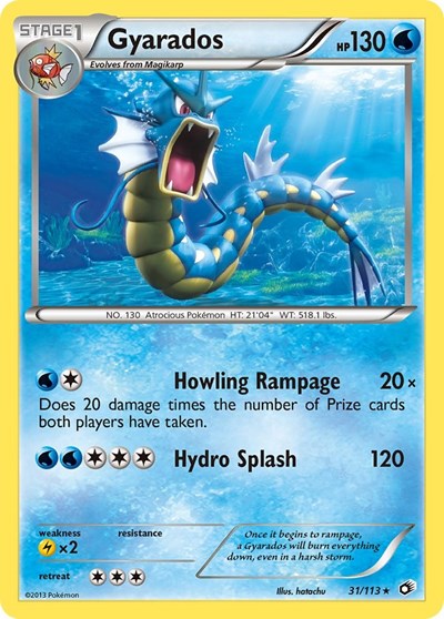 Gyarados (LTR) #31/113 Rare (Damaged) Legendary Treasures Pokemon: 2013