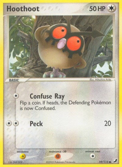 Hoothoot (UF) #59/115 Common (Moderately Played) Unseen Forces Pokemon: 2005