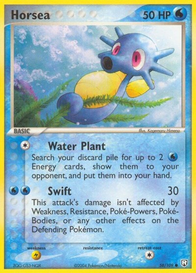 Horsea (RR) #58/109 Common (Reverse Holofoil Lightly Played) Team Rocket Returns Pokemon: 2004