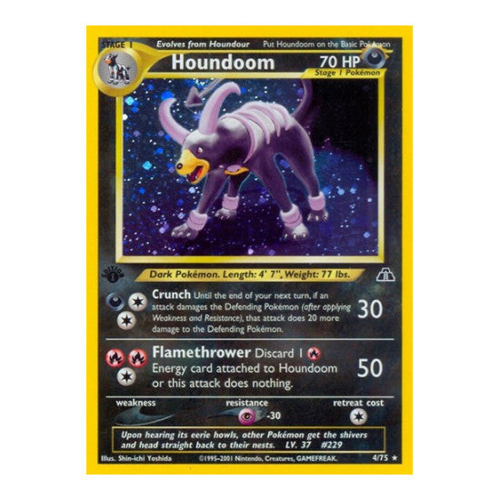 Houndoom (4) (N2) #04/75 Holo Rare (Unlimited Holofoil Heavily Played) Neo Discovery Pokemon: 2001