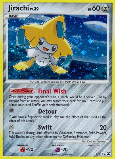 Jirachi (RR) #7/111 Holo Rare (Reverse Holofoil Lightly Played) Rising Rivals Pokemon: 2009