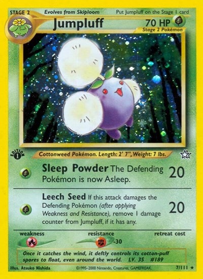 Jumpluff (N1) #007/111 Holo Rare (Unlimited Holofoil Moderately Played) Neo Genesis Pokemon: 2000