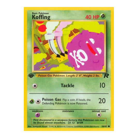 Koffing (TR) #58/82 Common Team Rocket Pokemon: 2000