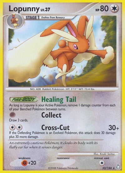 Lopunny (LA) #33/146 Rare (Reverse Holofoil Lightly Played) Legends Awakened Pokemon: 2008
