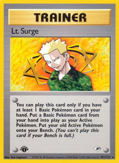 Lt Surge 101 (G1) #101/132 Rare (Unlimited Lightly Played) Gym Heroes Pokemon: 2000
