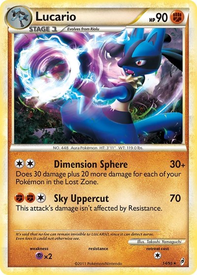 Lucario (CL) #14/95 Holo Rare (Holofoil Moderately Played) Call of Legends Pokemon: 2011