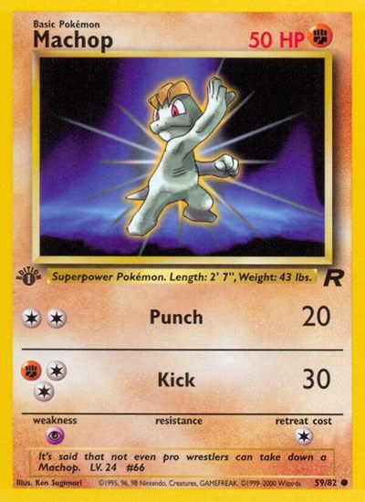 Machop (TR) #59/82 Common (1st Edition Lightly Played) Team Rocket Pokemon: 2000