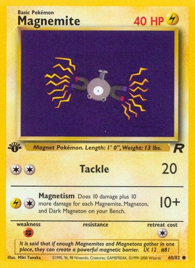 Magnemite (TR) #60/82 Common (Unlimited Near Mint) Team Rocket Pokemon: 2000