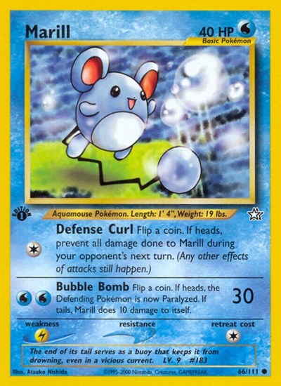 Marill (N1) #066/111 Common (Unlimited Lightly Played) Neo Genesis Pokemon: 2000