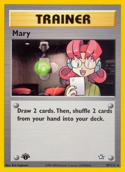 Mary (N1) #087/111 Rare (Unlimited Heavily Played) Neo Genesis Pokemon: 2000