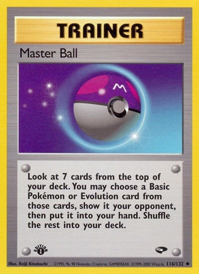 Master Ball (G2) #116/132 Uncommon (Unlimited Damaged) Gym Challenge Pokemon: 2000