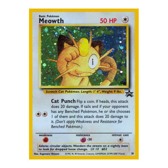 Meowth (PR) #10/53 Promo (Holofoil Moderately Played) WoTC Promo Pokemon: 1999