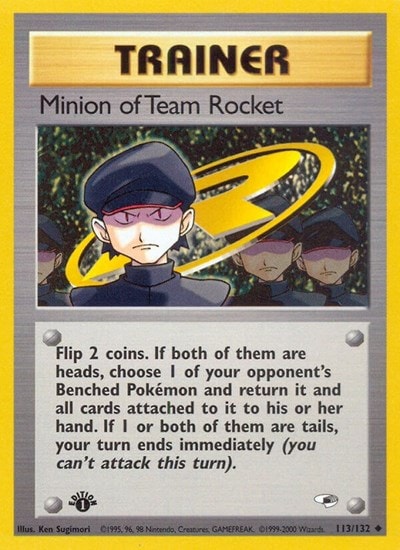 Minion of Team Rocket (G1) #113/132 Uncommon (1st Edition Damaged) Gym Heroes Pokemon: 2000