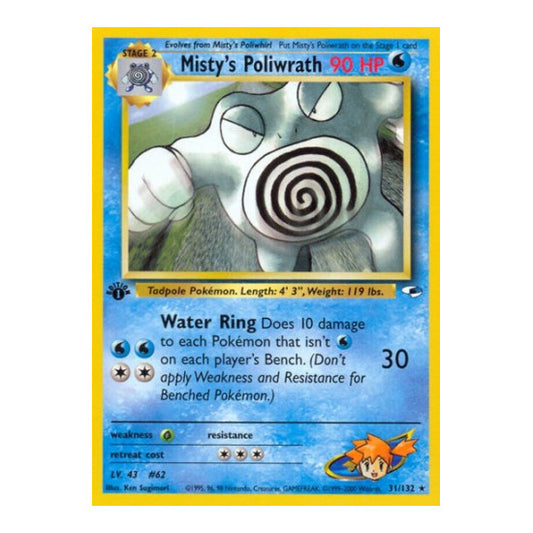 Misty's Poliwrath (G1) #031/132 Rare Gym Heroes Pokemon: 2000