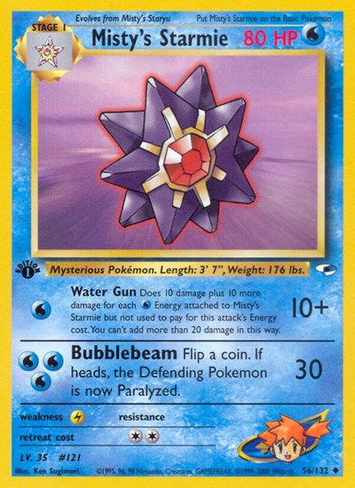 Mistys Starmie (G1) #056/132 Uncommon (Unlimited Damaged) Gym Heroes Pokemon: 2000