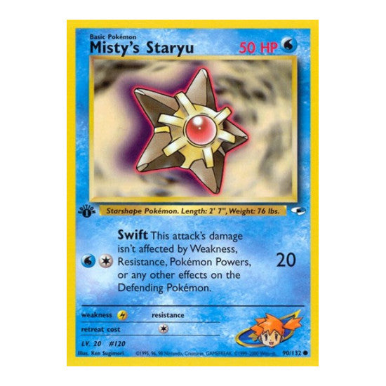 Mistys Staryu (G1) #090/132 Common (Unlimited Heavily Played) Gym Heroes Pokemon: 2000