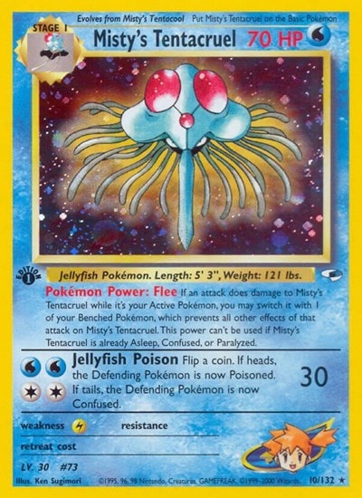 Misty's Tentacruel (G1) #010/132 Holo Rare (Unlimited Holofoil Near Mint) Gym Heroes Pokemon: 2000