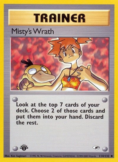 Misty's Wrath (G1) #114/132 Uncommon (1st Edition Moderately Played) Gym Heroes Pokemon: 2000