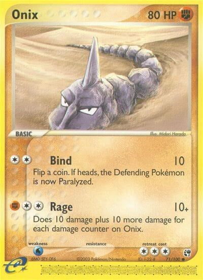 Onix (SS) #71/100 Common (Reverse Holofoil Damaged) Sandstorm Pokemon: 2003