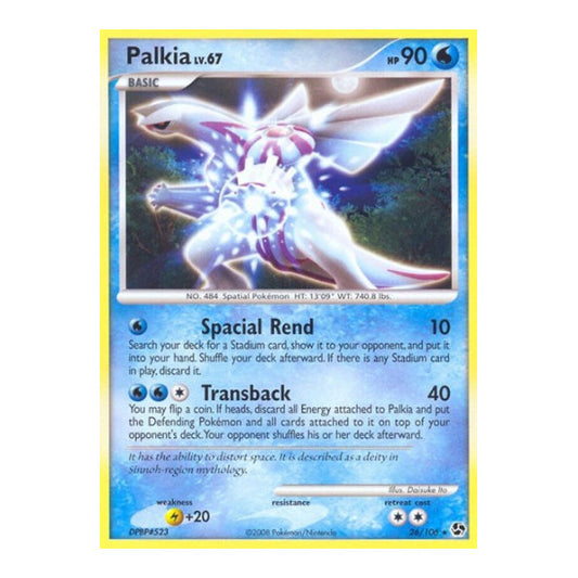 Palkia (GE) #26/106 Rare (Reverse Holofoil Damaged) Great Encounters Pokemon: 2008