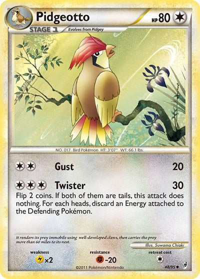 Pidgeotto (CL) #48/95 Uncommon (Moderately Played) Call of Legends Pokemon: 2011