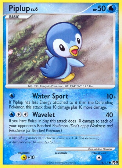 Piplup (POP) #016/017 Common (Heavily Played) POP Series 9 Pokemon: 2026