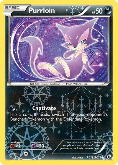 Purrloin (LTR) #RC13/RC25 Uncommon (Holofoil Damaged) Legendary Treasures: Radiant Collection Pokemon: 2013