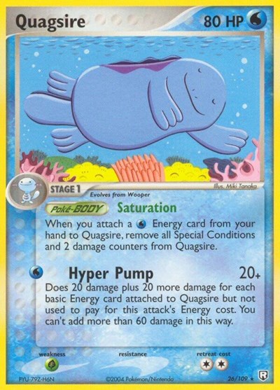 Quagsire (RR) #26/109 Rare (Moderately Played) Team Rocket Returns Pokemon: 2004