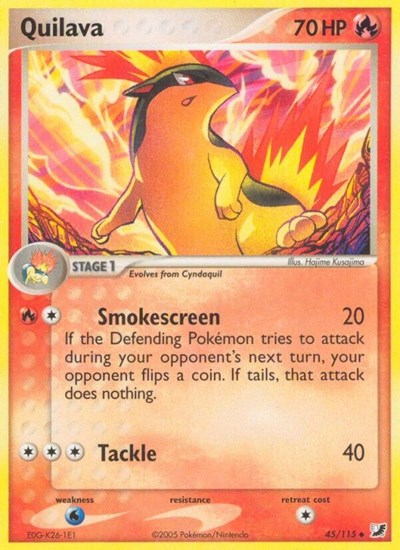 Quilava (UF) #45/115 Uncommon (Lightly Played) Unseen Forces Pokemon: 2005