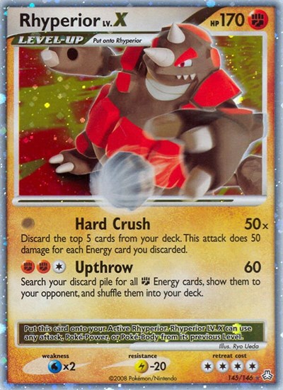 Rhyperior LVX (LA) #145/146 Ultra Rare (Holofoil Heavily Played) Legends Awakened Pokemon: 2008