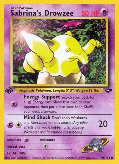 Sabrina's Drowzee (G2) #095/132 Common (Unlimited Lightly Played) Gym Challenge Pokemon: 2000