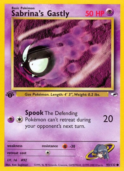 Sabrinas Gastly (G1) #093/132 Common (Unlimited Lightly Played) Gym Heroes Pokemon: 2000