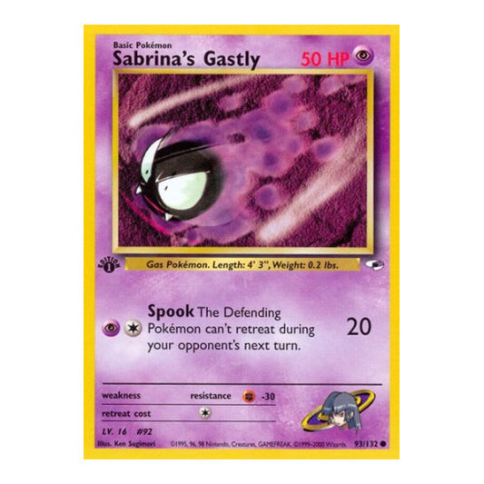 Sabrina's Gastly (G1) #093/132 Common (Unlimited Lightly Played) Gym Heroes Pokemon: 2000