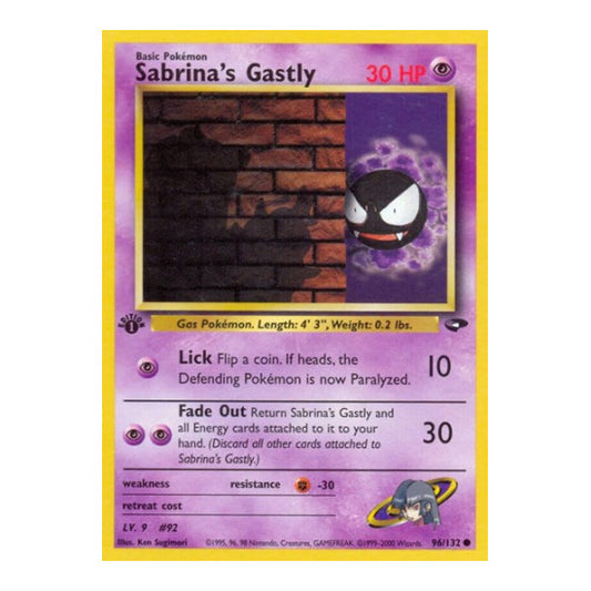 Sabrina's Gastly (96) (G2) #096/132 Common (Unlimited Lightly Played) Gym Challenge Pokemon: 2000
