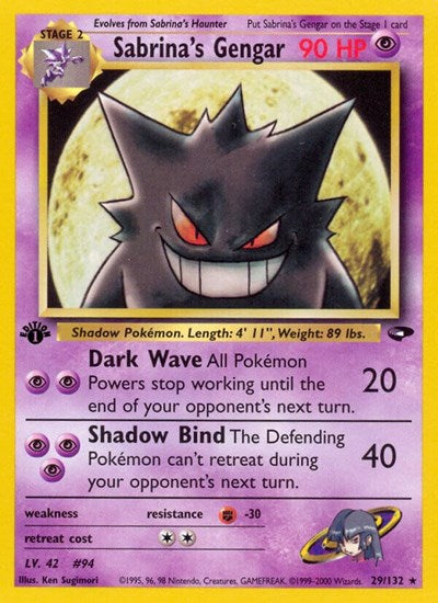 Sabrina's Gengar (G2) #029/132 Rare (Unlimited Moderately Played) Gym Challenge Pokemon: 2000
