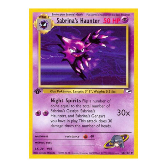 Sabrina's Haunter (G1) #058/132 Uncommon (Unlimited Lightly Played) Gym Heroes Pokemon: 2000