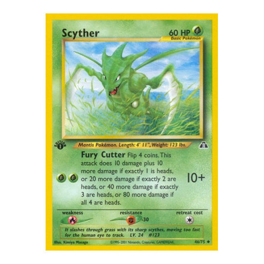 Scyther (N2) #46/75 Uncommon (Unlimited Moderately Played) Neo Discovery Pokemon: 2001