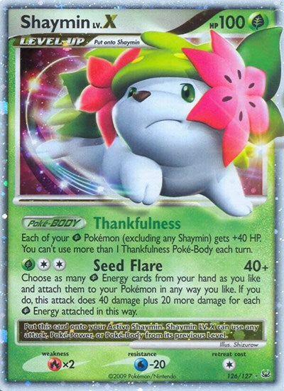 Shaymin LvX Land Forme (PL) #126/127 Ultra Rare (Holofoil Moderately Played) Platinum Pokemon: 2009