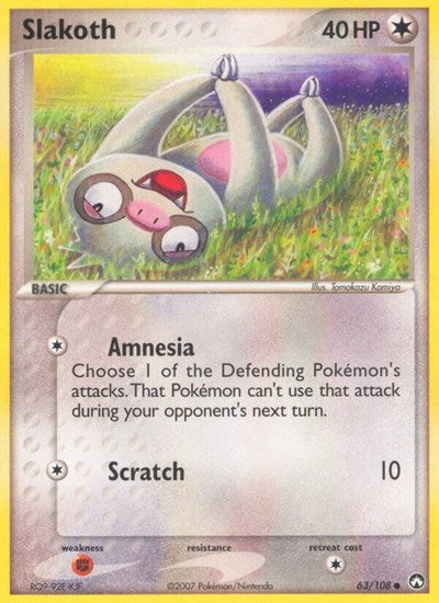 Slakoth (PK) #63/108 Common (Near Mint) Power Keepers Pokemon: 2007