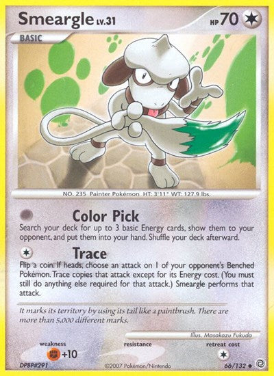 Smeargle (SW) #66/132 Uncommon (Reverse Holofoil Lightly Played) Secret Wonders Pokemon: 2007