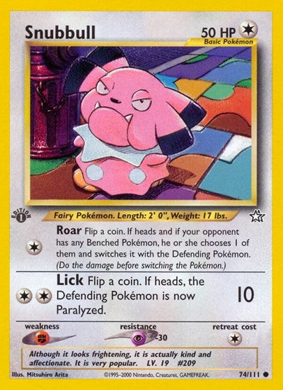 Snubbull (N1) #074/111 Common (Unlimited Lightly Played) Neo Genesis Pokemon: 2000