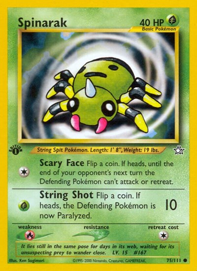 Spinarak (N1) #075/111 Common (Unlimited Lightly Played) Neo Genesis Pokemon: 2000