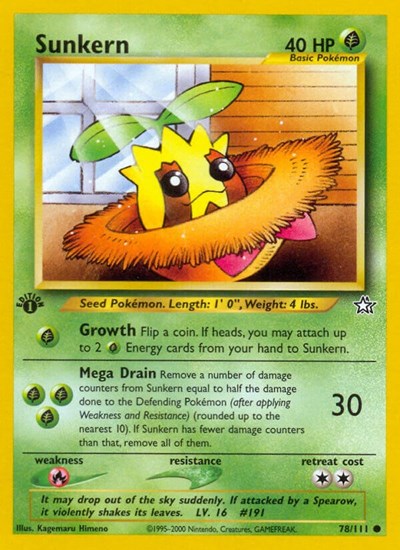 Sunkern (N1) #078/111 Common (Unlimited Lightly Played) Neo Genesis Pokemon: 2000