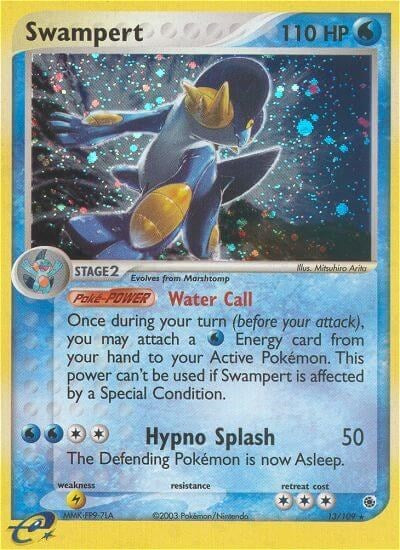 Swampert 13 109 (RS) #13/109 Holo Rare (Holofoil Damaged) Ruby and Sapphire Pokemon: 2003